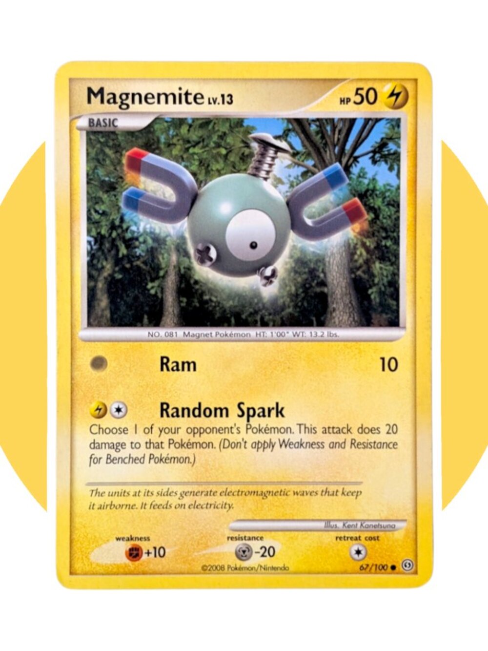 Stormfront Pokemon Card (A35): Magnemite 67/100, Kent Kanetsuna